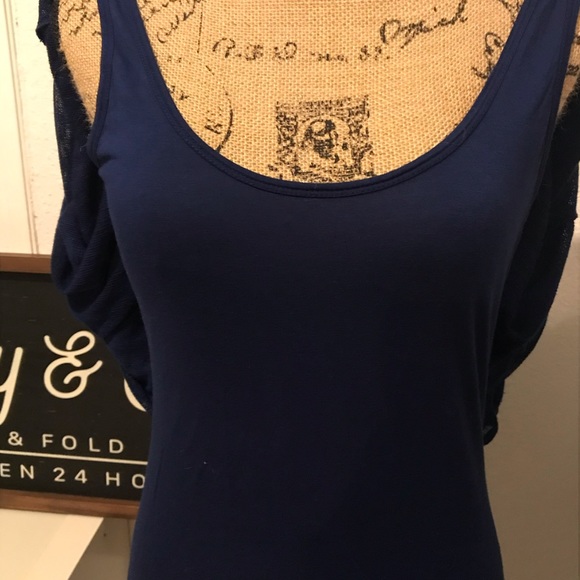 Women’s navy blue double layer top - Picture 2 of 5